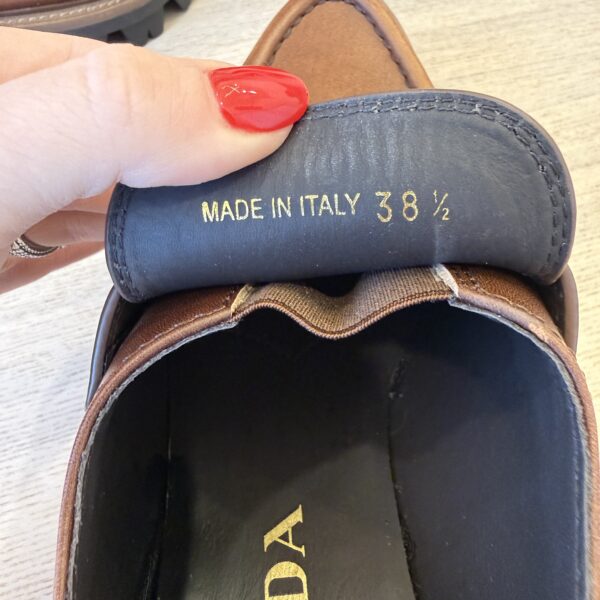 Prada Cognac Leather Loafers 38.5