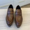 Prada Cognac Leather Loafers 38.5