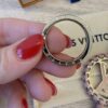 Louis Vuitton Silvertone Metal And Pink Leather Very Key Holder And Bag Charm