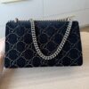 Gucci Velvet Small Dionysus Shoulder Bag Black and Navy