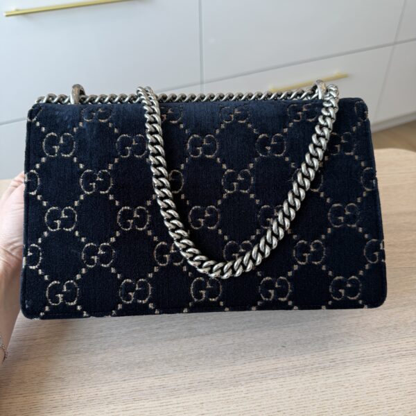 Gucci Velvet Small Dionysus Shoulder Bag Black and Navy