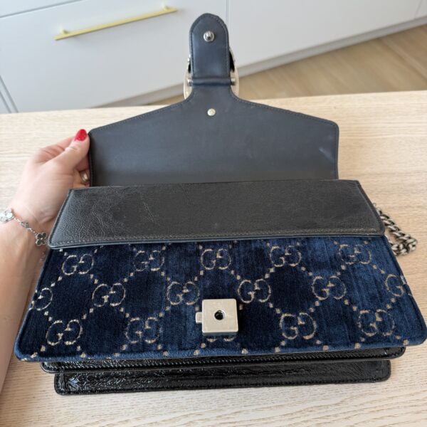 Gucci Velvet Small Dionysus Shoulder Bag Black and Navy