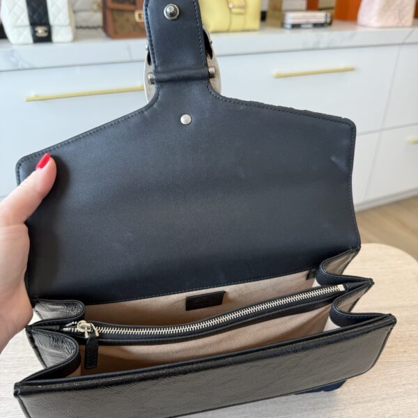 Gucci Velvet Small Dionysus Shoulder Bag Black and Navy