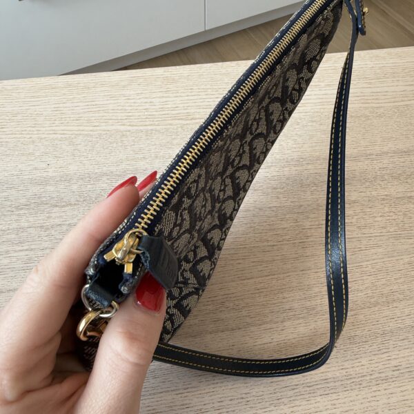 Christian Dior Vintage Saddle Bag Diorissimo Canvas Mini