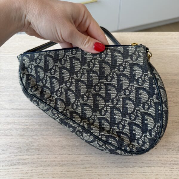 Christian Dior Vintage Saddle Bag Diorissimo Canvas Mini