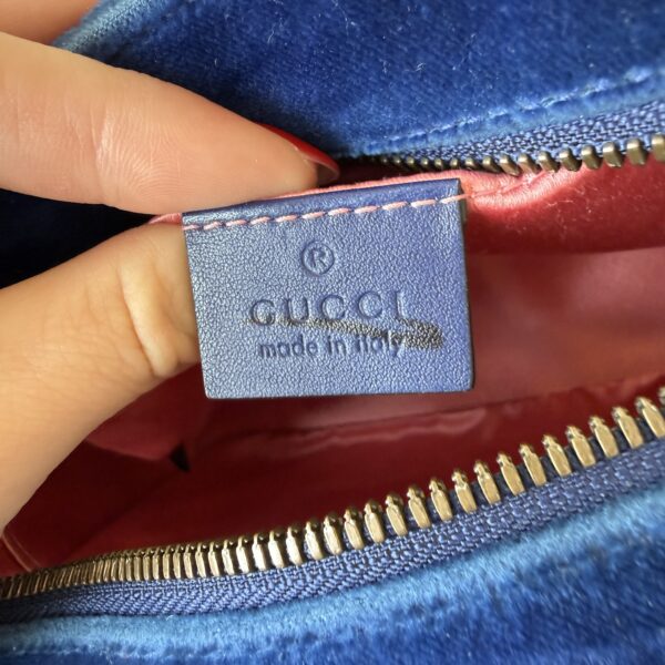 Gucci Velvet Small GG Marmont Porcelain Blue