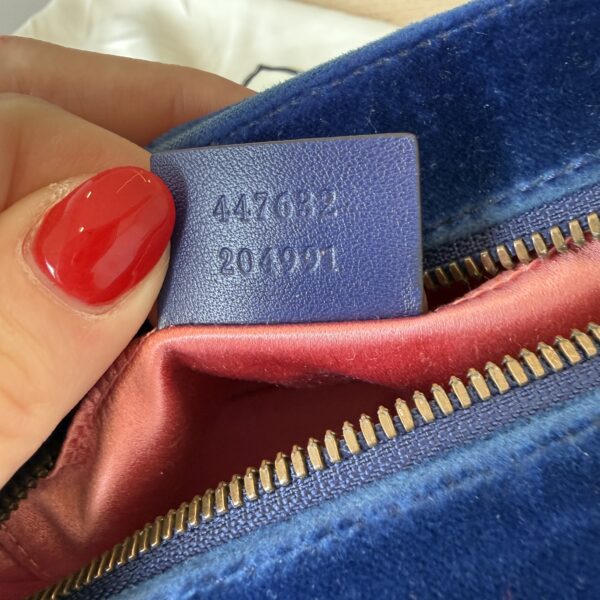 Gucci Velvet Small GG Marmont Porcelain Blue