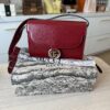 Gucci Textured Calfskin Small Torchon GG Ring Shoulder Bag New Cherry Red