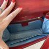 Gucci Textured Calfskin Small Torchon GG Ring Shoulder Bag New Cherry Red