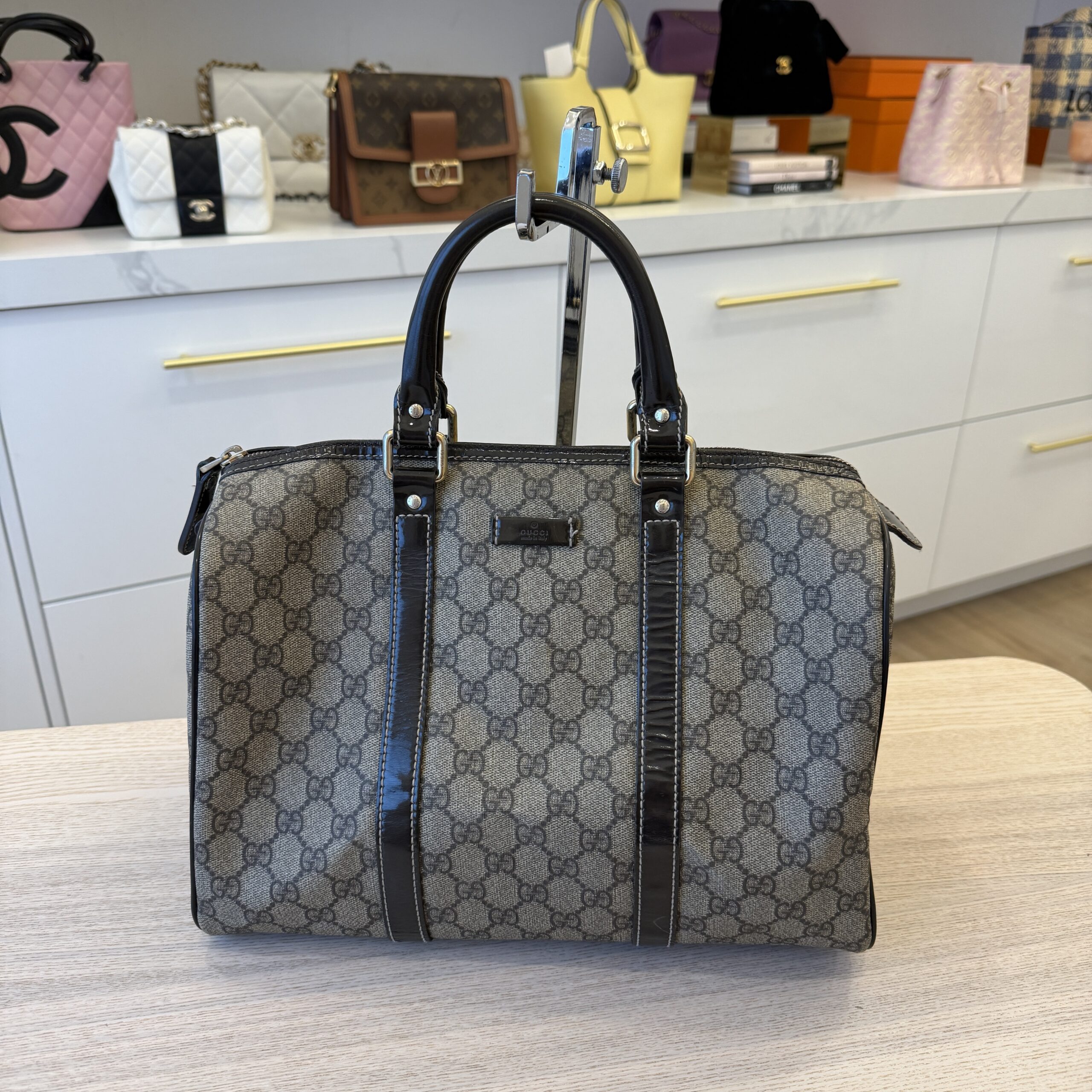 Gucci GG Plus Monogram Medium Joy Boston Dark Brown