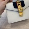 Gucci Calfskin Mini Sylvie Top Handle Bag White