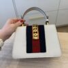 Gucci Calfskin Mini Sylvie Top Handle Bag White