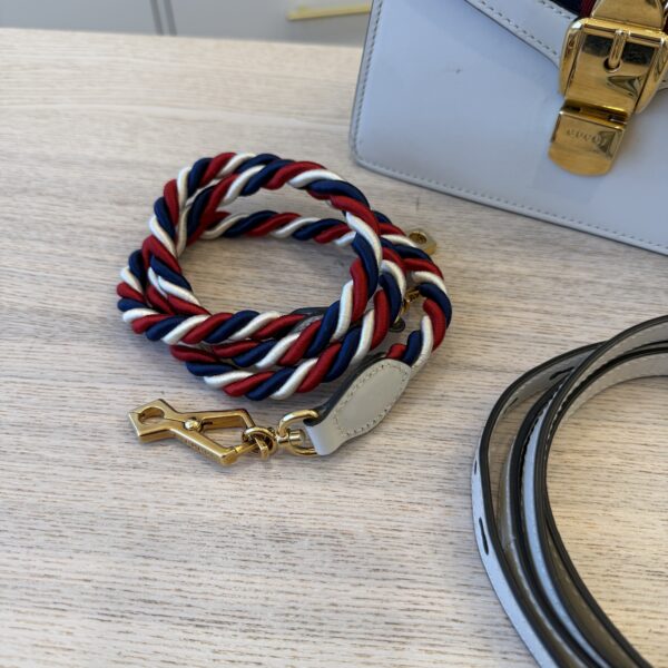 Gucci Calfskin Mini Sylvie Top Handle Bag White