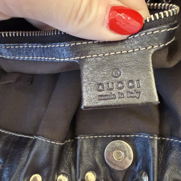 Gucci Beige/Ebony GG Canvas Studded Pelham Medium Tote Bag