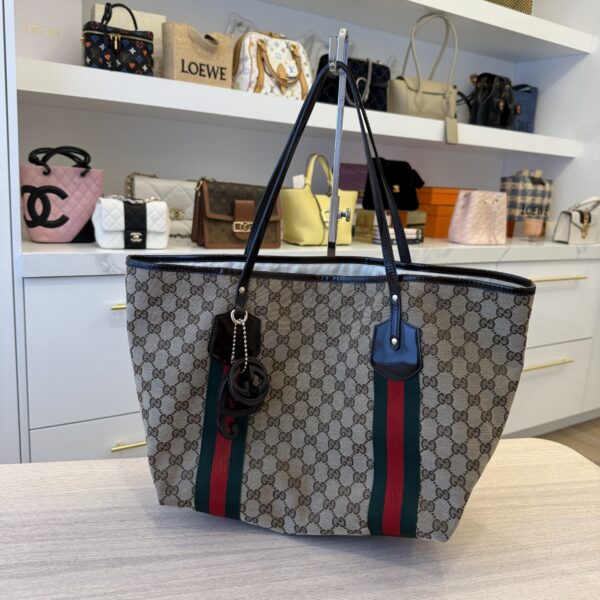 Gucci Beige/Ebony GG Fabric Jolie Large Tote Bag