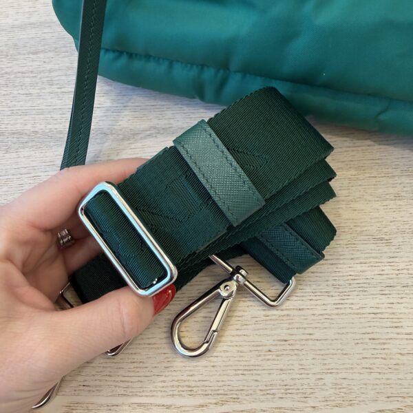 Prada Oleandro Tessuto Nylon Bomber Small Tote Bag Green