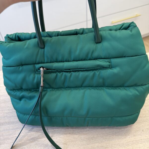 Prada Oleandro Tessuto Nylon Bomber Small Tote Bag Green
