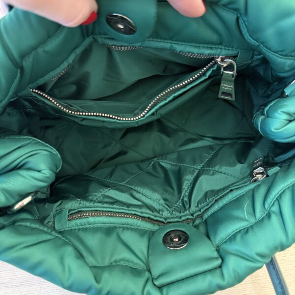 Prada Oleandro Tessuto Nylon Bomber Small Tote Bag Green