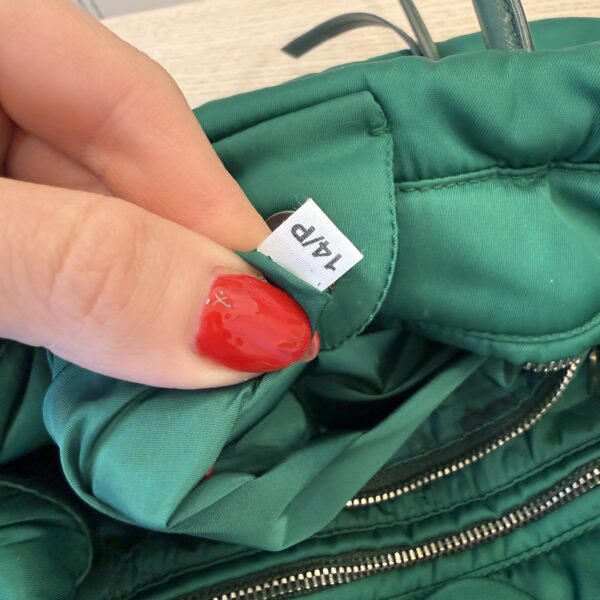 Prada Oleandro Tessuto Nylon Bomber Small Tote Bag Green