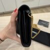 Saint Laurent Large Envelope Quilted Leather Chain Wallet Black and Gold Hardware