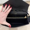 Saint Laurent Large Envelope Quilted Leather Chain Wallet Black and Gold Hardware