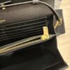 Saint Laurent Large Envelope Quilted Leather Chain Wallet Black and Gold Hardware