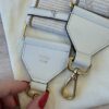 Fendi Cannete Ribbon Poly Vitello Century Logo Adjustable Strap You White Garza Ecru