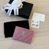 Chanel Lambskin Quilted Crystal Star Card Holder Pink