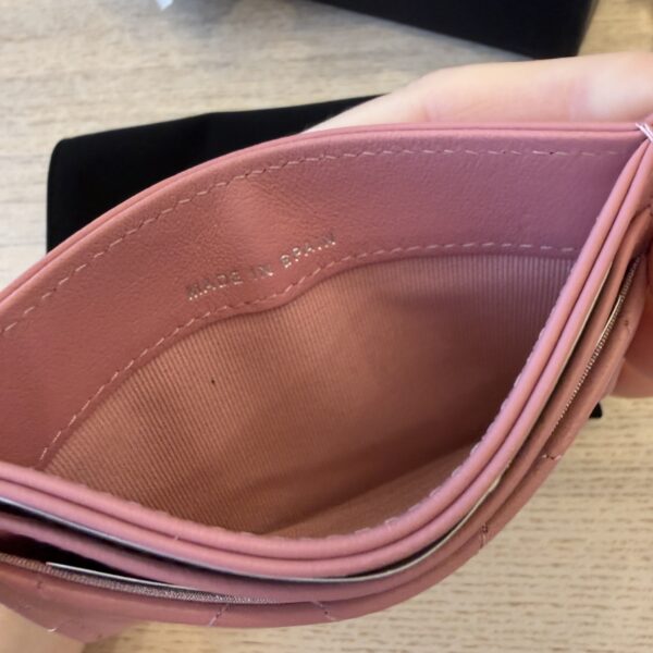 Chanel Lambskin Quilted Crystal Star Card Holder Pink