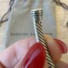 David Yurman Cable Flex X Station Bracelet in Sterling Silver with 14K Yellow Gold, 4mm