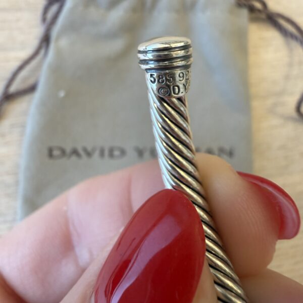 David Yurman Cable Flex X Station Bracelet in Sterling Silver with 14K Yellow Gold, 4mm