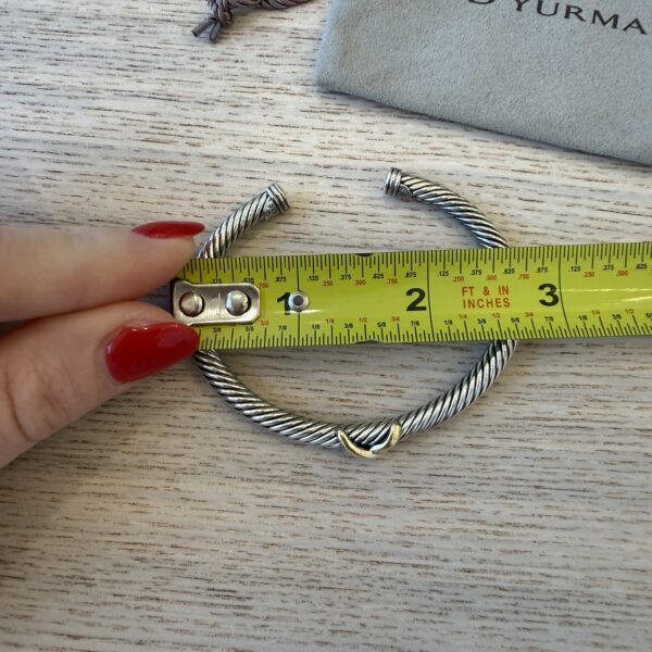 David Yurman Cable Flex X Station Bracelet in Sterling Silver with 14K Yellow Gold, 4mm