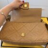 Fendi Nappa FF 1974 Embossed Baguette Miele Scuro