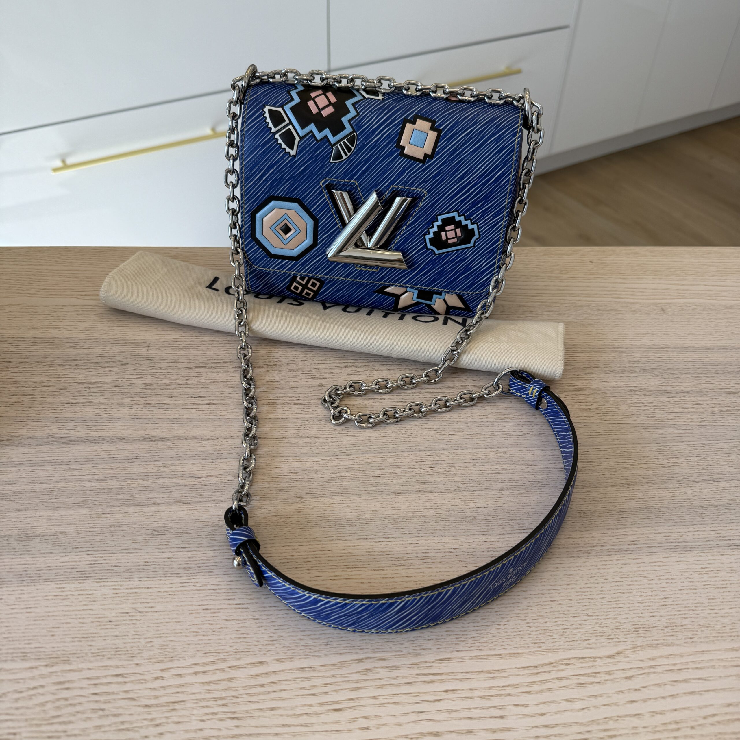 Louis Vuitton Epi Azteque Twist Shoulder Bag PM Denim Light