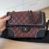Chanel Paris-Salzburg Tyrolean Flap Bag Burgundy, Black and Silver