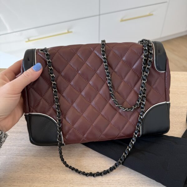 Chanel Paris-Salzburg Tyrolean Flap Bag Burgundy, Black and Silver