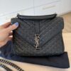 Saint Laurent (YSL) Sheepskin Matelasse Chevron Monogram Medium College Bag Black Studded