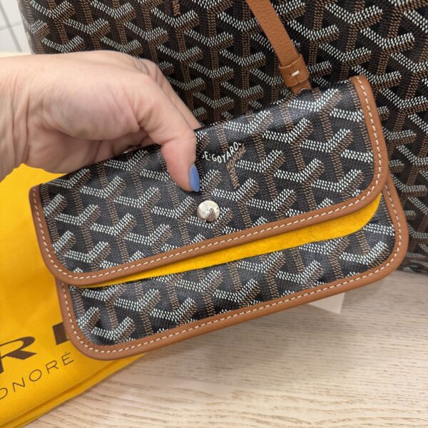 Goyard Goyardine Saint Louis GM Black and Tan