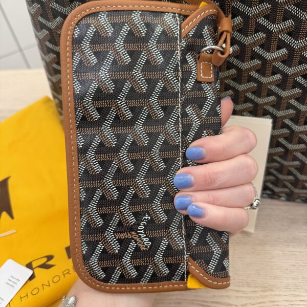 Goyard Goyardine Saint Louis GM Black and Tan