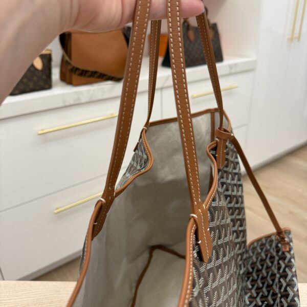 Goyard Goyardine Saint Louis GM Black and Tan