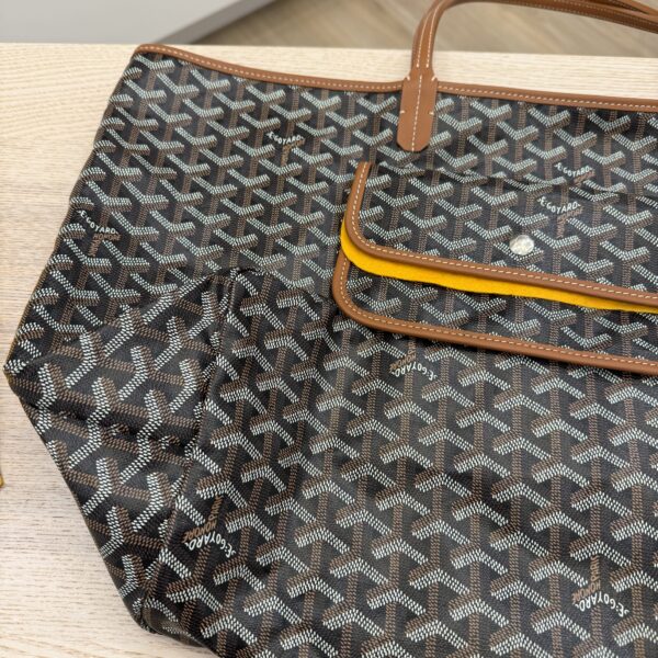Goyard Goyardine Saint Louis GM Black and Tan