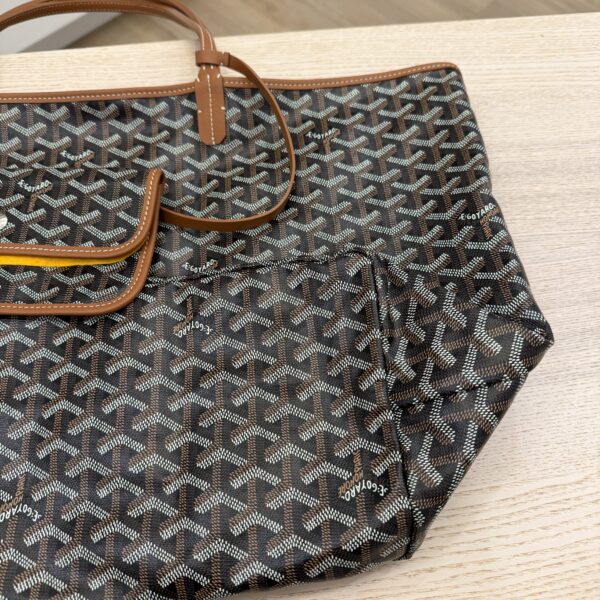 Goyard Goyardine Saint Louis GM Black and Tan