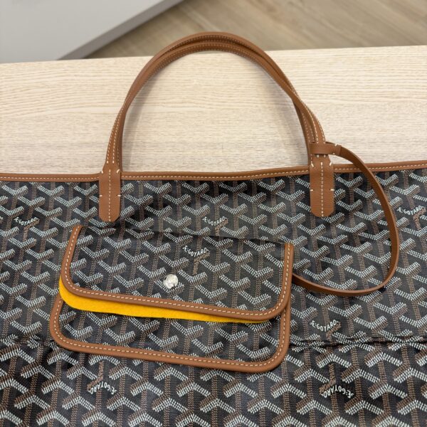 Goyard Goyardine Saint Louis GM Black and Tan