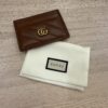 Gucci Calfskin Matelasse GG Marmont Card Holder Caramel