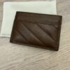 Gucci Calfskin Matelasse GG Marmont Card Holder Caramel