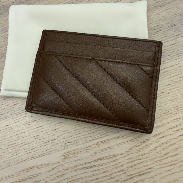 Gucci Calfskin Matelasse GG Marmont Card Holder Caramel