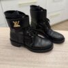 Louis Vuitton Calfskin Wonderland Flat Ranger Boots 39 Black