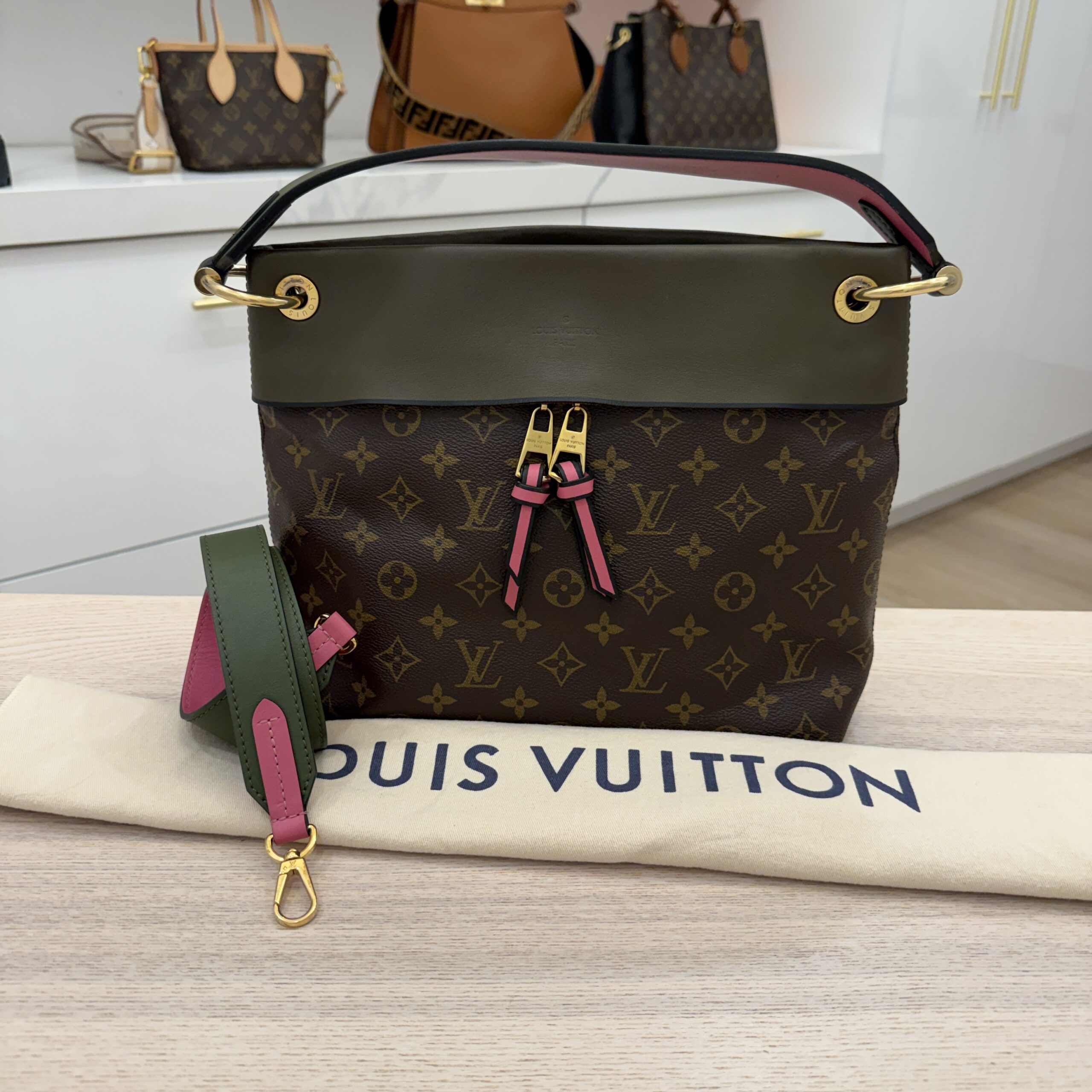 Louis Vuitton Khaki Monogram Canvas Tuileries Besace Bag