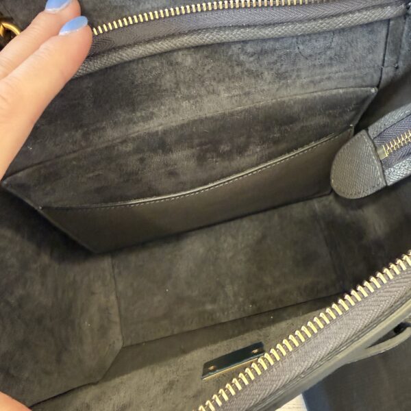 Celine Grained Calfskin Micro Belt Bag Dark Grey