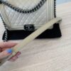 Chanel Lambskin Quilted Old Medium Boy Flap Beige Palladium Hardware
